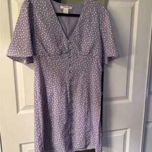 Sweet Floral Lilac Lavender Floral Summer Mini Dress